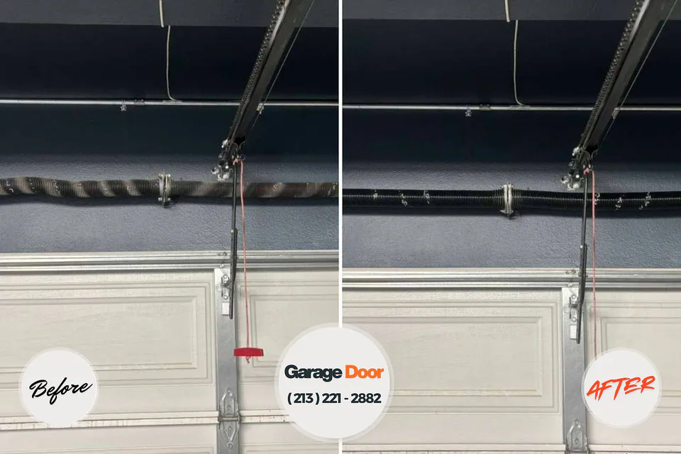 Before and after: garage door repair New Braunfels, TX